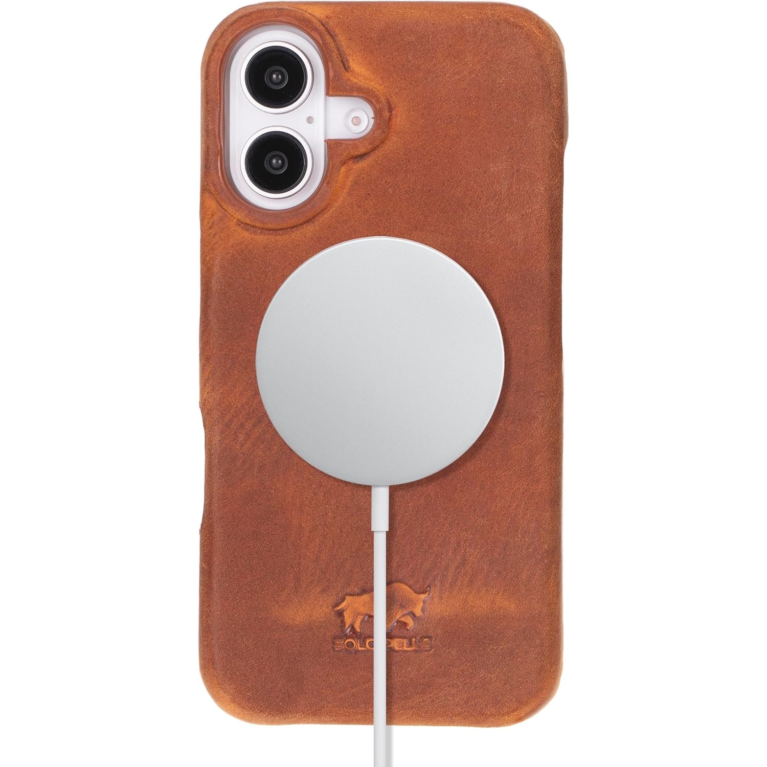 Solo Pelle Lederhülle für das iPhone 16 in 6.1 Zoll Princeton Case Leder Hülle Ledertasche Backcover aus echtem Leder geeignet für MagSafe Zubehör Camel Braun Lifestyle