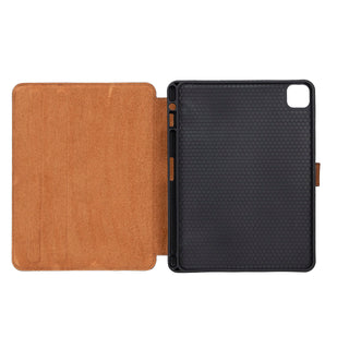 Solo Pelle Leder Hülle geeignet für Apple iPad Pro 11 I passend für 2. 3. 4. Generation "Stage"  - Vintage Braun