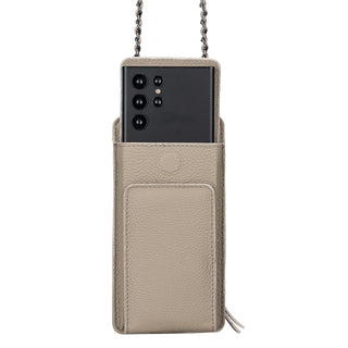 Leder Telefonetui Geldbörse passend zu Allen Geräten bis 7 Zoll - Cognac Braun