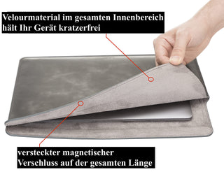 Solo Pelle Ledertasche für das MacBook Pro 13/14 Zoll Alvis - Steingrau