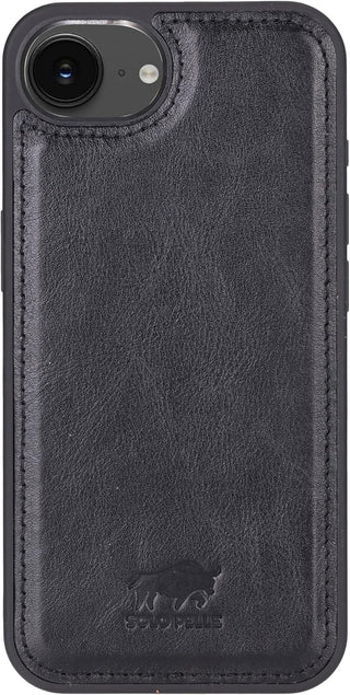 Solo Pelle Lederhülle kompatibel für iPhone 16e in 6.1 Zoll Schwarz abnehmbare Hülle (2in1) inkl. Kartenfächer geeignet für MagSafe Zubehör