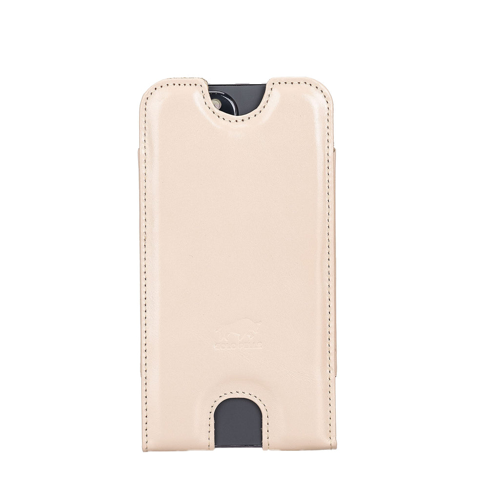 Solo Pelle Lederhülle für das iPhone bis 6.1 Zoll Leder Hülle Sleeve - Nude Rosa