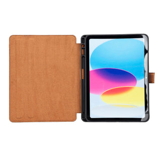 Solo Pelle Leder Hülle geeignet für Apple iPad Pro 10.9 I passend für die 10.Generation "Stage"  - Vintage Braun