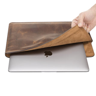 Solo Pelle Ledertasche für das MacBook Pro 13/14 Zoll Alvis - Steingrau