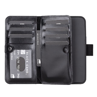 Solo Pelle Lederhülle kompatibel für iPhone 13 Pro in 6.1 Zoll abnehmbare Hülle (2in1) Harvard Double - Steingrau