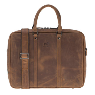 Solo Pelle Leder Aktentasche I Businesstasche I Arbeitstasche I Reisetasche I Tasche Sardis in Vintage Braun
