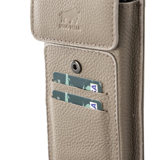 Leder Telefonetui Geldbörse passend zu Allen Geräten bis 7 Zoll - Cognac Braun