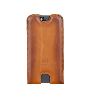 Solo Pelle Lederhülle für das iPhone bis 6.1 Zoll  Leder Hülle Sleeve - Vintage Braun