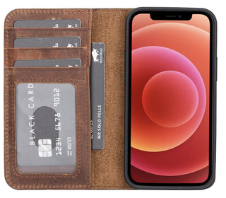 Solo Pelle iPhone 13 in 6.1 Zoll abnehmbare Hülle (2in1) inkl. "Harvard" - Vintage Braun