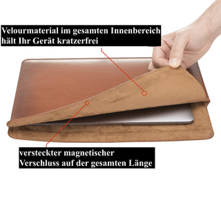 Solo Pelle Ledertasche für das MacBook Pro 13/14 Zoll Alvis - Steingrau