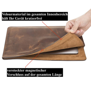 Solo Pelle Ledertasche für das MacBook Pro 13/14 Zoll Alvis - Steingrau