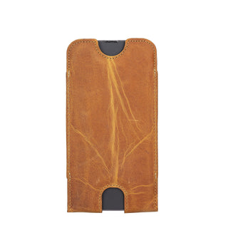 Solo Pelle Lederhülle für das iPhone bis 6.1 Zoll  Leder Hülle Sleeve - Vintage Braun