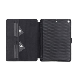 Solo Pelle magnetische abnehmbare Hülle für Apple iPad 10,2 Zoll 2019 7.Generation Hülle Leder "Harvard" - Matt Schwarz