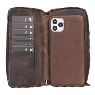 Solo Pelle Ledergeldbörse mit Scheinfach und Münzfach für Diverse Mobilgeräte 6.1 - Camel Braun
