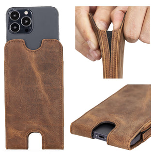 Solo Pelle Lederhülle für das iPhone bis 6.1 Zoll  Leder Hülle Sleeve - Nude Rosa