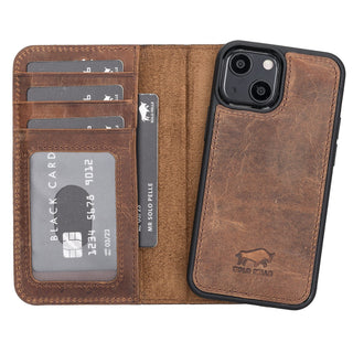 Solo Pelle iPhone 13 in 6.1 Zoll abnehmbare Hülle (2in1) inkl. "Harvard" - Vintage Braun