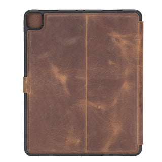 Solo Pelle magnetische abnehmbare Hülle geeignet für Apple iPad Pro 11" 2020 Hülle Echtleder Case aus echtem Leder. Unterstützt Pencil 2 und magnetisches Laden (Cognac Braun Effekt)