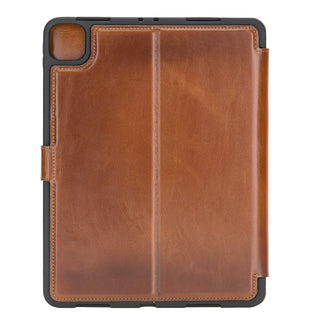 Solo Pelle magnetische abnehmbare Hülle geeignet für Apple iPad Pro 11" 2020 Hülle Echtleder Case aus echtem Leder. Unterstützt Pencil 2 und magnetisches Laden (Cognac Braun Effekt)