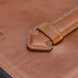 Solo Pelle Leder Hülle geeignet für Apple iPad Pro 10.2 9.Generation. Unterstützt Pencil 2 "Stanford" - Cognac Braun Burned
