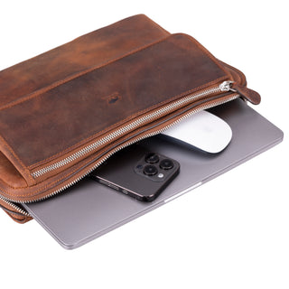Solo Pelle Ledertasche Businesstasche Arbeitstasche ROM für das Apple Macbook Pro 13 /  14 Zoll - Vintage Braun
