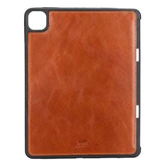 Solo Pelle Leder Hülle geeignet für Apple iPad Pro 11 I passend für 2. 3. 4. Generation  " Harvard "  - Cognac Braun