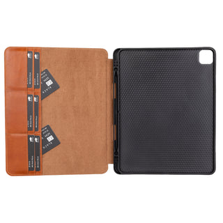 Solo Pelle Leder Hülle geeignet für Apple iPad Pro 11 I passend für 2. 3. 4. Generation  " Harvard "  - Cognac Braun