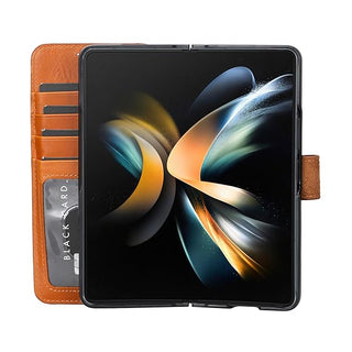 Solo Pelle Lederhülle kompatibel Samsung Galaxy Z Fold 5 5G Hülle - Cognac Braun