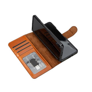 Solo Pelle Lederhülle kompatibel Samsung Galaxy Z Fold 5 5G Hülle - Cognac Braun