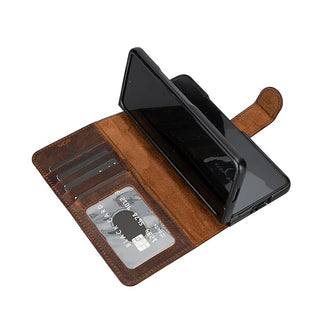 Solo Pelle Lederhülle kompatibel Samsung Galaxy Z Fold 5 5G Hülle - Cognac Braun