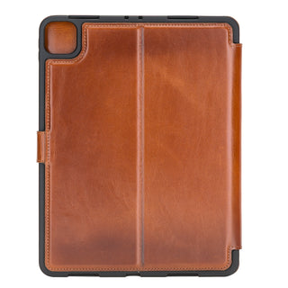 Solo Pelle Leder Hülle geeignet für Apple iPad Pro 11 I passend für 2. 3. 4. Generation  " Harvard "  - Cognac Braun Burned