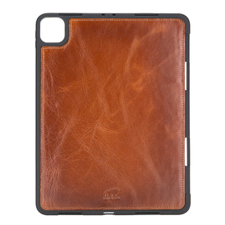 Solo Pelle Leder Hülle geeignet für Apple iPad Pro 11 I passend für 2. 3. 4. Generation  " Harvard "  - Cognac Braun Burned