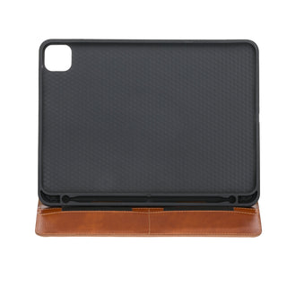 Solo Pelle Leder Hülle geeignet für Apple iPad Pro 11 I passend für 2. 3. 4. Generation  " Harvard "  - Cognac Braun Burned