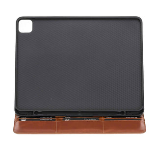 Harvard abnehmbare Lederhülle für das iPad Pro 12.9" (5 & 6 Gen.) in Cognac Braun