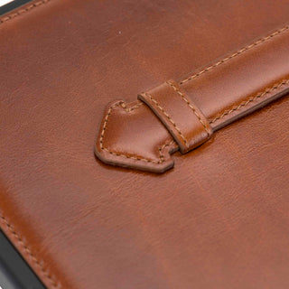 Solo Pelle Leder Hülle geeignet für Apple iPad Pro 12.9 I passend für 4. 5. 6. Generation. Unterstützt Pencil 2  "Stanford" -  Cognac Braun