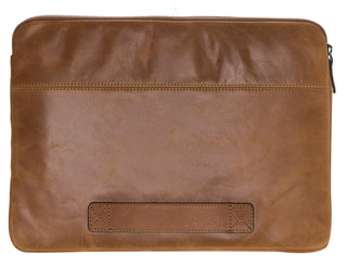 Solo Pelle Ledertasche für das Apple MacBook Pro und Air 13 Zoll, 12 Zoll & iPad Pro 12,9 Zoll Lederhülle Case Hülle Awenta aus echtem Leder in Cognac Braun