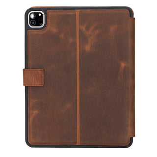 Solo Pelle Leder Hülle geeignet für Apple iPad Pro 11 I passend für 2. 3. 4. Generation "Stage"  - Cognac Braun