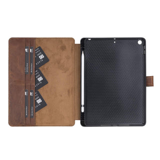 Solo Pelle magnetische abnehmbare Hülle für Apple iPad 10,2 Zoll 2019 7.Generation Hülle Leder - Cognac Braun