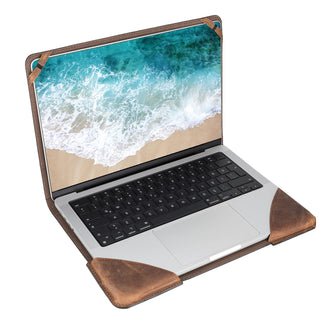 Solo Pelle MacBook Pro 14 Zoll (2021-2024) Ledertasche Case Hülle Münich - Cognac Braun