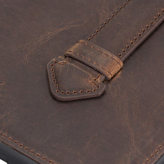 Solo Pelle Hülle geeignet für Apple iPad 10.2 (7 + 8 Generation) Echtleder Case aus echtem Leder. Unterstützt Pencil inkl. Ledergriff (Cognac Braun Burned)