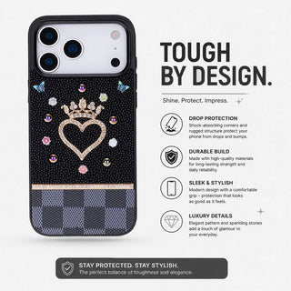 Vissel Heart Crystal Luxury Case for iPhone 17 Pro