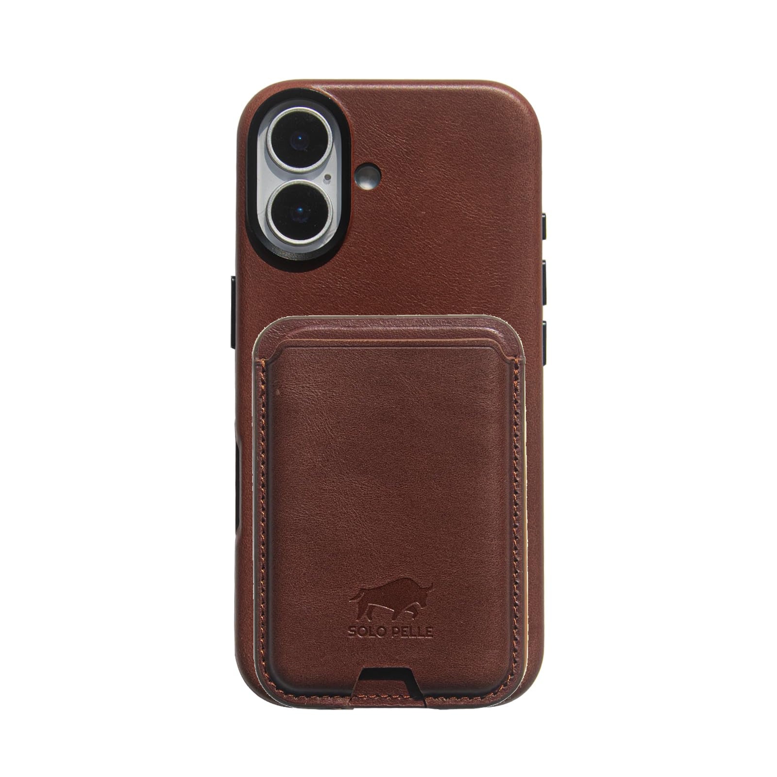 Solo Pelle Lederhülle für das iPhone 17 in 6.3 Zoll Princeton Case Vintage Braun + Kartenetui Leder Hülle Ledertasche Backcover aus echtem Leder geeignet für MagSafe Zubehör Lifestyle