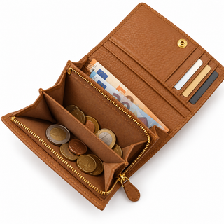 Solo Pelle Damen Leder Geldbörse / Portemonnaie / Portmonee / aus echtem Leder und mit Doppelnaht "Malaga"