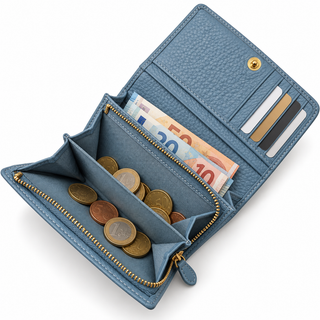 Solo Pelle Damen Leder Geldbörse / Portemonnaie / Portmonee / aus echtem Leder und mit Doppelnaht "Malaga"