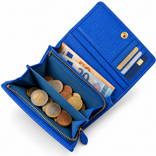 Solo Pelle Damen Leder Geldbörse / Portemonnaie / Portmonee / aus echtem Leder und mit Doppelnaht "Malaga"