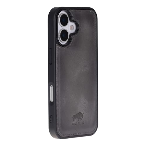 Steingrau Solo Pelle Lederhülle für das iPhone 17 in 6.3 Zoll Stanford Case Leder Hülle Ledertasche Backcover aus echtem Leder geeignet für MagSafe Zubehör
