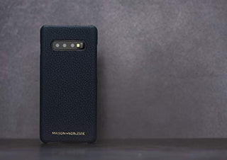 Maison de Noblesse kompatibel mit Samsung S10 Plus Lederhülle Ledertasche Backcover Ultra Slim (Navyblau)