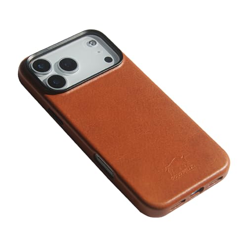 Solo Pelle Lederhülle für das iPhone 17 Pro Max in 6.9 Zoll Cognac Braun + Kartenetui  Princeton Case Leder Hülle Ledertasche Backcover aus echtem Leder geeignet für MagSafe Zubehör