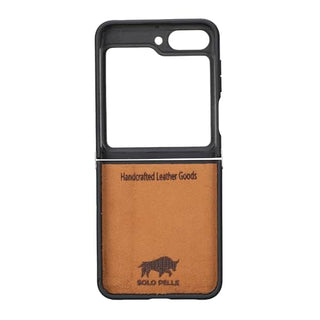 Solo Pelle Lederhülle für das Samsung Galaxy Z Flip5 Flip 5 Hülle aus echtem Leder, Model: Stanford klappbar