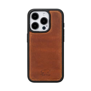 Solo Pelle Lederhülle für das iPhone 15 Pro in 6.1 Zoll Stanford Case Leder Hülle Ledertasche Backcover aus echtem Leder