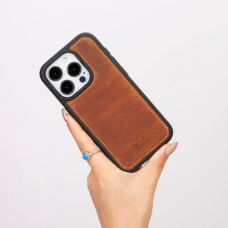 Solo Pelle Lederhülle für das iPhone 15 Pro in 6.1 Zoll Stanford Case Leder Hülle Ledertasche Backcover aus echtem Leder